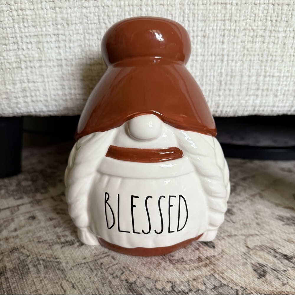 Rae Dunn Blessed Gnome - Brown and White